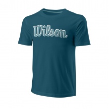 Wilson Tennis Tshirt Script Eco Cotton (Cotton, Slim Fit) Blue Men